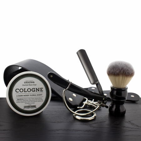 WCS Black Straight Razor Set